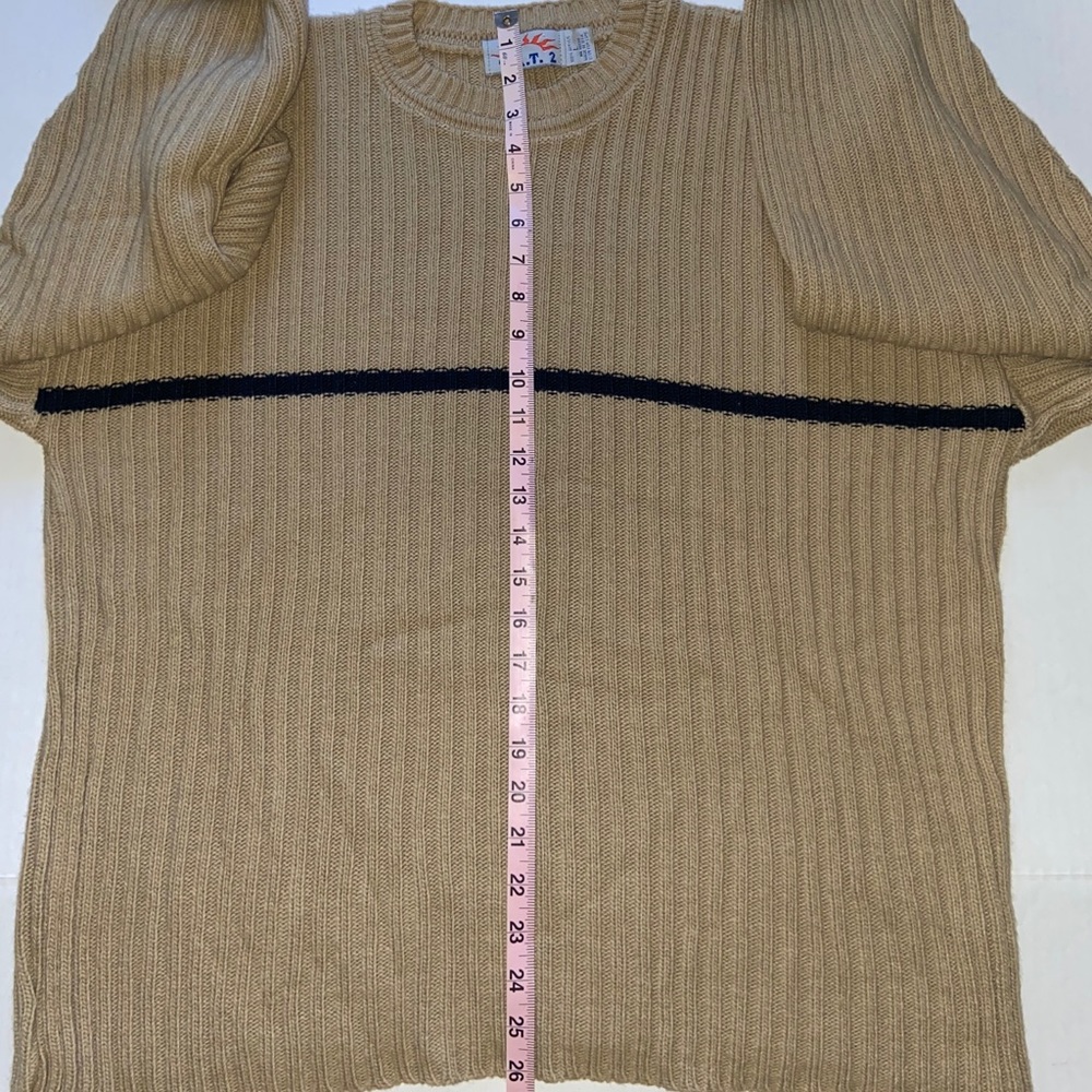 T.A.T.2 Vintage Single Line Tan Sweater Large - Picture 2 of 6